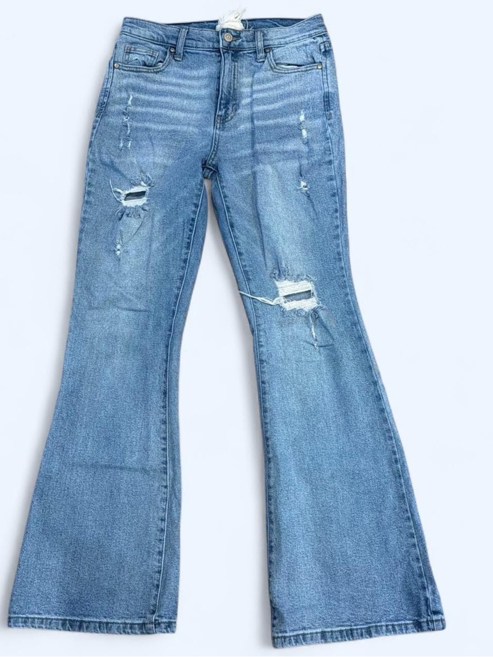 Altar’d State Light Blue Distressed Flare Jeans